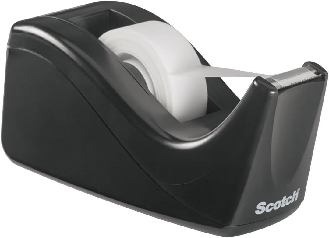 Scotch Desktop Tape Dispenser, Black Two-Tone, 1 Dispenser/Pack (C60-BK) (Up To 3/4 In)
