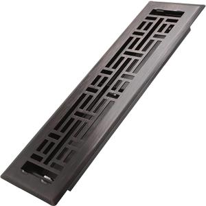 Howeall 2x12 Inches Heavy Duty Walkable Floor Register Easy Adjust Air Supply Lever Floor Vents - Seattle Design - Vent Cover for Home Floor - Oil Rubbed Bronze