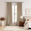 100% Full Blackout Champagne Beige Velvet Curtains 84 inch Long for Living Room,Set of 2 Liner Rod Pocket Back Tab Thermal Window Curtains Room Darkening Heavy Decorative Curtains Drapes for Bedroom