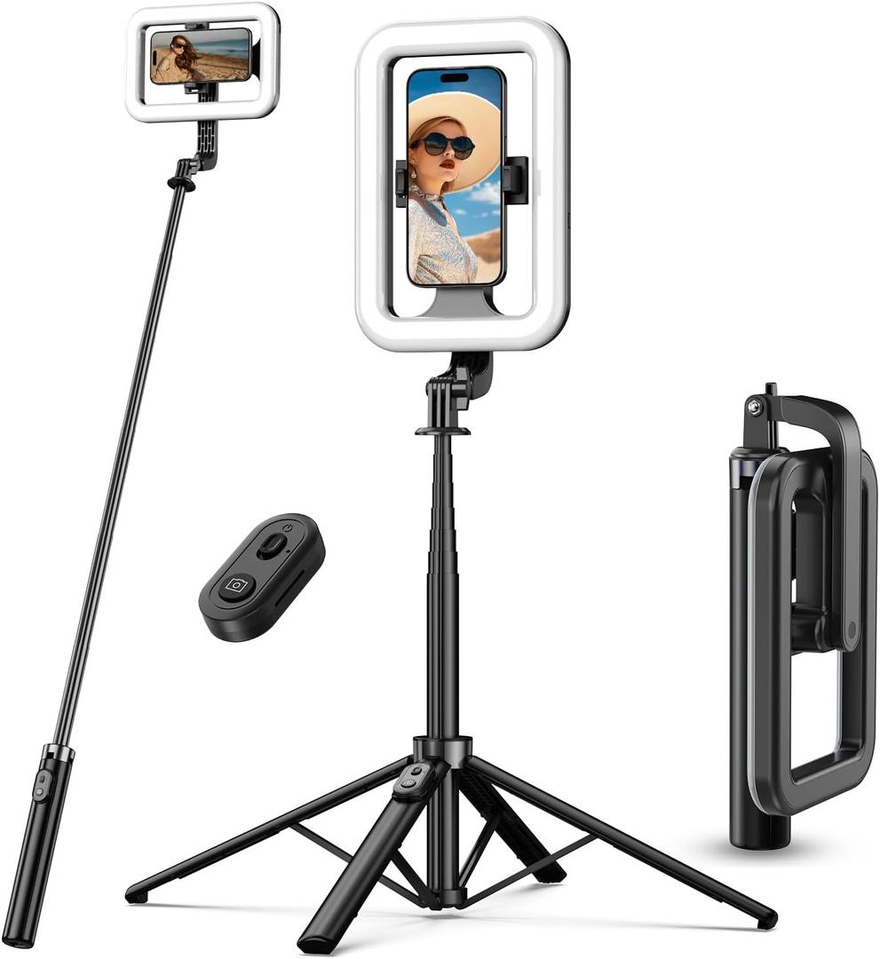 M MYBAT PRO Selfie Ring Light with 72" Tripod Stand - Extendable Selfie Stick with Light for Phone, Live Streaming, Makeup, Travel, Gaming, Video, Includes Phone Holder& USB-C Powered M MYBAT PRO Selfie Ring Light with 72" Tripod Stand - Extendable Selfie Stick with Light for Phone, Live Streaming, Makeup, Travel, Gaming, Video, Includes Phone Holder& USB-C Powered