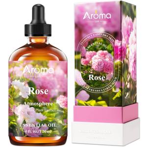 Rose Essential Oil with Premium Gift Box - Essential Oils for Diffusers & Aromatherapy - 4 Fl Oz 100% Pure Natural - Gift-Ready Box - Rose Essential Oil for Skin Gifts for Women