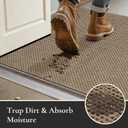 Dirt Trapper Door Mat 24" x 36", Non Slip Washable Doormat, Beige | Stain Resistant and Absorbent Welcome Mat, Dog Door Mats,Low Profile Entrance Floor Mats for Front Back Door