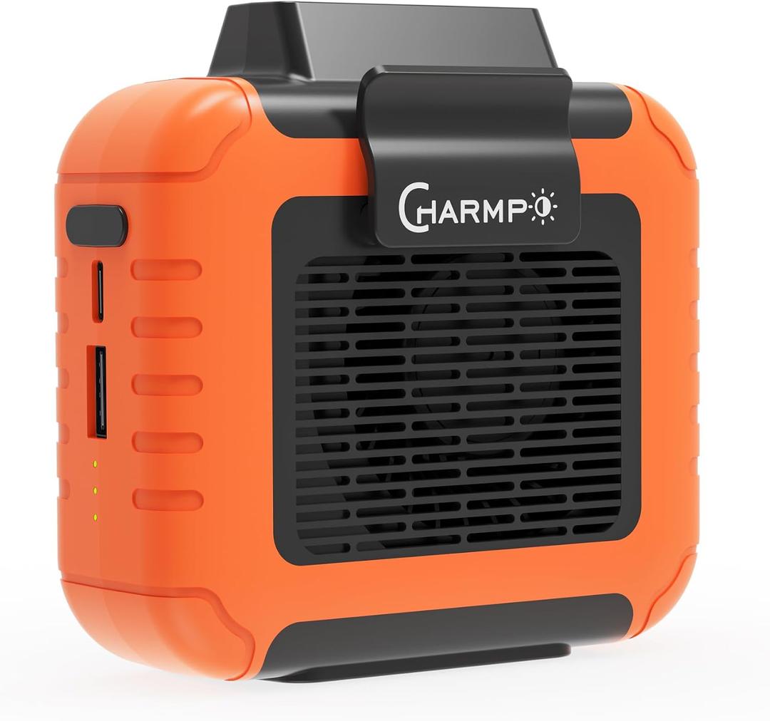 Portable Waist Fan - 6000mAh Battery, 3 Speeds, Strong Airflow, Up to 16 Hours Working Time, Portable Hands-Free Cooling Belt Clip Fan for Construction Workers, Couriers, and Campers