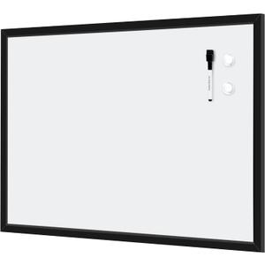 Amazon Basics Magnetic Dry Erase Whiteboard, 35"W x 23"H, Black Wooden Frame, Wall-Mounted for Writing and Presentation