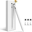 Pencil for Apple iPad 11th/10th/9th, 2X Fast Charge Stylus Pen for iPad, Palm Rejection, Tilt Sensitivity, Compatible with iPad A16/10/9/8/7/6, Pro M4/13/12.9"/11", Air M3/M2/5/4/3, Mini 7/6/5, White