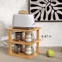 2 Pack Bamboo Corner Shelf,3 Tier Kitchen Cabinet Organizer for Plates and Dishes,Pantry Storage and Spice RackNatural