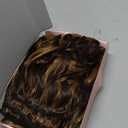 REECHO Curly Clip in Hair Extensions, 4PCS 24 inch Long Hair Extensions Clip ins Lace Weft Natural Hairpieces for Women Daily, Dark Brown with Highlights