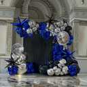 royal blue and black silver disco balloon garland arch kit 170+pcs with 4D disco ball diy Star balloons mylar balloon for Birthday graduations Prom disco party decorations