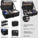 Relavel Extra Large Makeup Case Travel Makeup Train Case Professional Makeup Artist Bag Portable Nail Organizer Box Art Supply Case with Adjustable Dividers/Attach to Trolley/Shoulder Strap (Black)