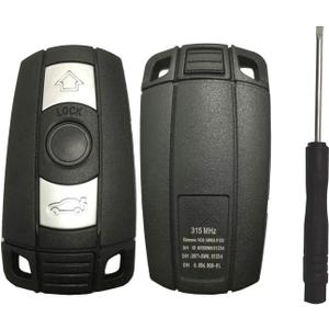 Key Fob Case Shell Fit for BMW 3 5 Series BMW X5 BMW X6 BMW Z4 3 Buttons Replacement Keyless Entry Remote Car Key Fob Cover with Uncut Blade Blank and Screwdriver (1)