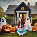 Mermaid Porch Goose Outfits with Wigs Halloween Mermaid Costume for 23 Inch Cement Porch Goose Statue Clothes for Holiday Halloween Christmas Outdoor Patio Yard Lawn Decoration