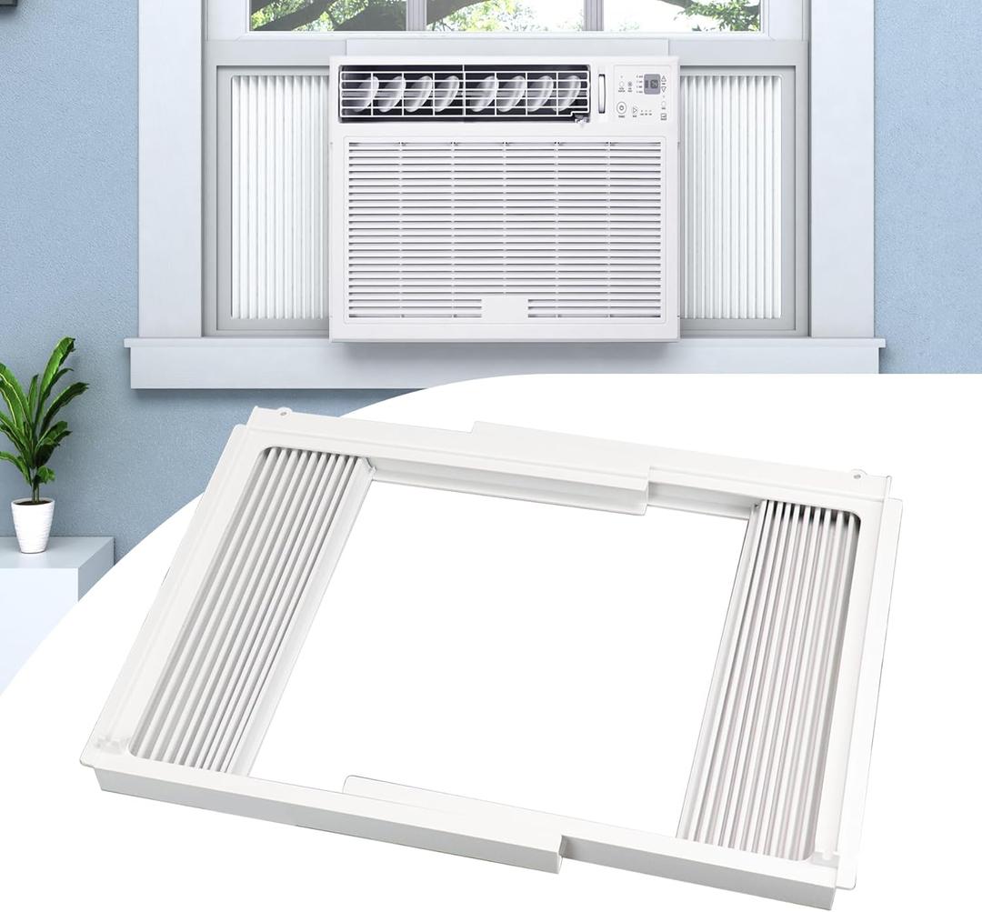 Window Air Conditioner Side Panels with Frame,Window AC Side Panels Insulation Curtain Kit,Fits for Most 5000BTU Window AC Units