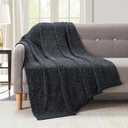 BOURINA Chenille Throw Blanket for Couch Sofa Chair Bed Home Decoration, Soft Warm Cozy Blanket for All Season50" x 60", Grey