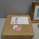 LaVie Home 6x6 Picture Frames (3 Pack, Gold) with Mat for 4x4 Photos Rustic Wood Grain Photo Frame with High Definition Glass for Wall Mount & Table Top Display, Set of 3 Square Frame