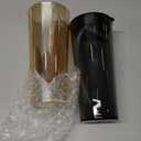 24oz Drinking Glasses Cups Set of 2 Leak Proof Iced Coffee Glass Tumbler with Lid Straw Glassware for Juice Coffee Smoothie Boba Tea(Gray & Amber)