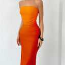 GORGLITTER Women's Strapless Mesh Dinner Cocktail Tube Maxi Dress Y2K Summer Wedding Guest Sunset Prom Beach Sundresses (M)