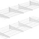 2-Pack 2x6ft Garage Wall Shelving, 24"x72" Shelf Storage Rack Floating Shelves Wall Mounted, Heavy Duty Storage Shelves, 800lbs Load Capacity, with 16 Hooks for Garage Organization, White