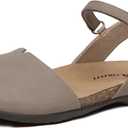 Athlefit Women's Summer Closed Toe Comfortable Flat Sandals | Comfortable Arch Support Orthopedic Sandals, Non-slip Clogs flats shoes, Adjustable Strap, Ideal for Casual Walking, Work (Brown), 9.5