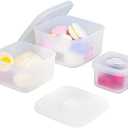 OTB Set of 3 Reusable Silicone Containers Clear, Nesting Leak-free Silicone Food Storage Boxes, BPA Free, Airtight, Dishwasher and Freezer Safe (Clear L+M+S)