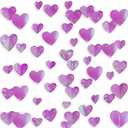 10 Pack 130ft Iridescent Purple Holographic Heart Party Garland Asymmetrical Love Hanging Banners for Valentines Galentines Day, Birthday, Wedding Decorations
