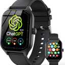 ChatGPT AI Translation Smart Watch, AMOLED Display Fitness Tracker, Fitness Watch,Watches for Man and Women,Titanium Alloy IP68 Waterproof, Multi-Sport Modes, Compatible with Android & iOS,Black