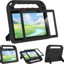 MENZO Kids Case for 10-inch Tablet (2023/2021 Release,13th/11th Generation), Lightweight Shockproof Built-in Screen Protector with Handle Stand, Black