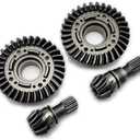 Hard Chrome Steel Spiral Cut Front + Rear Differential Ring Gear Pinion Gear 10T-32T M1.6 for Traxxas 1/5 XMAXX X-MAXX 6S 8S 1/6 XRT 7779 7777 7778 7790 7792 7791