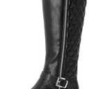 Ruiee Knee High Boots for Women Classic Comfort Riding Combat Boot Round Toe Side Zipper Long Tall Fall Winter Womens Boots. (8.5, Black Pu 267)