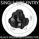 5 Pcs Insulated Multi Cable Connectors 2 Port Single Entry Splice Electrical Power Connector Black Interconnect Terminals Pre Filled (1/0-14 Awg Wire Range)