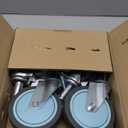 RILIDRI 5-Inch Caster for Wire Shelving Racks, Heavy Duty Scaffolding Wheel with Brake, Set of 4 Metro Shelving Replacement Wheels(.864" x 2-3/16")