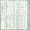 Large Border Flower Stencils for Painting Floral Leaf Stencil Dragon Vine Background Template Paint Stencils for Painting on Wood Burning Art Craft Canvas Furniture Wall