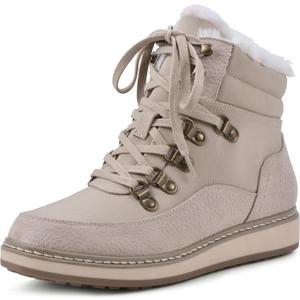 WHITE MOUNTAIN Women's Shoes Tamasha Lace-Up Hiker Bootie (7.5, Ice/Fabric)