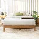 Mellow Naturalista Grand - 12 Inch Solid Wood Platform Bed with Wooden Slats - No Box Spring Needed - King (Natural Pine)