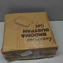 Ivandar Broom and Dustpan Set for Home, Broom and Dustpan Combo for Office, Long Handle Broom with Upright Standing Dust pan,Indoor&Outdoor Sweeping (Gray&Orange)