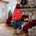 Meland Kids Ugly Christmas Sweater - Light Up Funny Holiday Pullover - Cute Xmas Sweater for Boys & Girls Age 5-16 Year Old (Red, M)