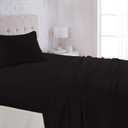 Amazon Basics Lightweight Breathable Super Soft Easy Care Wrinkle Resistant Brushed Microfiber 3 Piece Bed Sheet Set with 14-Inch Deep Pockets, Twin, Black, Solid