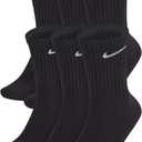 Nike Men's Dri-Fit Training Cotton Cushioned Crew Socks (6 Pair) (Large, Black)