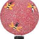 VCUTEKA Gazing Ball, 8" Glass Gazing Balls Sphere for Garden Lawn Outdoor Ornament Yard Decorative, Bee (Red)