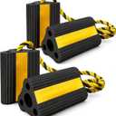 Wheel Chocks for RV Trailer Camper Truck Car, Versatile Heavy Duty Rubber Wheel Immobilizers & Chocks, Wheel Chocks Block with Rope and Reflective Strips [2 Pair 4 Pack]