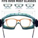 UKNOW Safety Goggles Over Glasses - Anti-Fog Clear Lens - ANSI Z87.1 Certified Eye Protection for Lab Work, Industrial Use