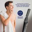 CHARGEWORX Micro Precision Beard Trimmer for Men, Cordless Double-Sided Mustache & Detail Razor, Battery-Operated Facial Hair Trimmer with Protective Cap & Ergonomic Handle, Black