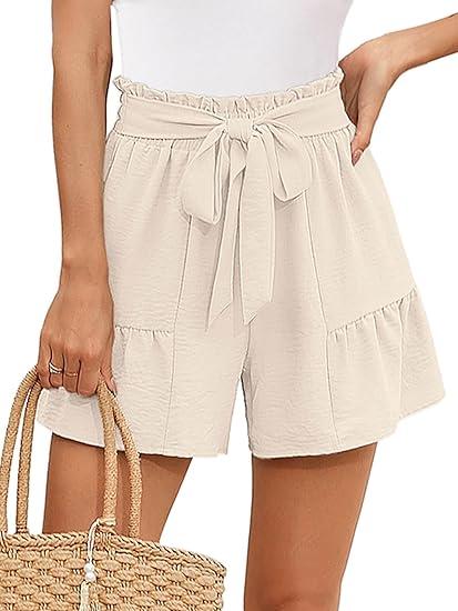 Heymoments Women's Wide Leg Shorts Lightweight High Waisted Adjustable Tie Knot Loose Summer Cute Trousers, XL size Heymoments Women's Wide Leg Shorts Lightweight High Waisted Adjustable Tie Knot Loose Summer Cute Trousers, XL size