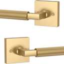 Asidrama 2 Pack Champagne Bronze Dummy Door Handles, Non-Turning Decorative Door Lever with Door Knobs for Closet, French Double Doors, Pantry & Interior Push/Pull Use 09