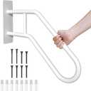 28.7 Safety Grab Bars for Stairs, Handrail for Outdoor Steps, U-Shaped Railings for 1-3 Steps, Stainless Steel Garage Railing for Garden,Yard Garage Interior or Exterior Stairway,White