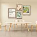 GUMEYJIA Modern Wall Art Print Set 4 Piece Wall Decor Collection Botanical Verde Desert Contemporary Van Gogh Garden Inspirational Quote Wood Frame (8"x10") (Multicolor)