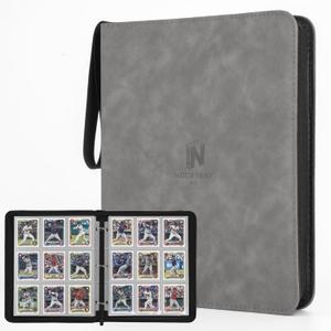 Trading Card Binder, Premium 9 Pocket 720 Double Sided Pocket Collection Binder,Card Album for TCG Card Holder for Game Card, Sports Card, Yugioh, MTG etc(Gray)