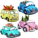 4 Pack Succulent Plants Pot, Small Indoor Plants Pots with Drainage Hole, Decor Garden Pot for Succulents Planter Cactus (Mix 2)