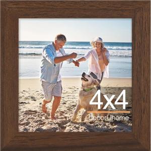 decorUhome 4x4 Picture Frame, Display Pictures 4x4, Wall & Tabletop Display Photo Frame, Brown, 1 Pack