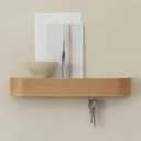 Kazai. Key Holder 'Toke' | Minimalist Key Hook Design from Berlin | Modern Key Holder Wall Mount with Wooden Shelf | Key Rack for Wall as Entryway Organizer | Oak