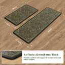 Collive Anti Fatigue Kitchen Mats, Spring Green Floral Kitchen Rugs Sets of 2 Non Slip Waterproof Standing Mat, Washable Vintage Comfort Desk Rug for Office, Sink, Laundry, 17.3"x29"+17.3"x47"